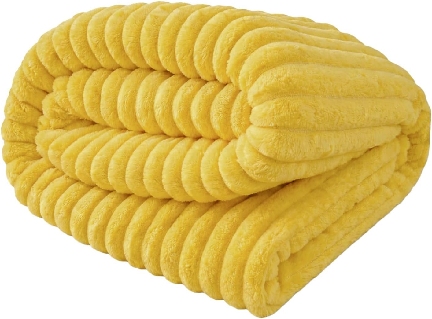 Small Emotional Support Blanket Yellow, Security Calming Dog Blanket, Faux Rabbit Fur Polyester Material for Dog Indoor Sofa and Outdoor Use (Bright Yellow, 70 * 100 cm/27.55 * 39.37in)