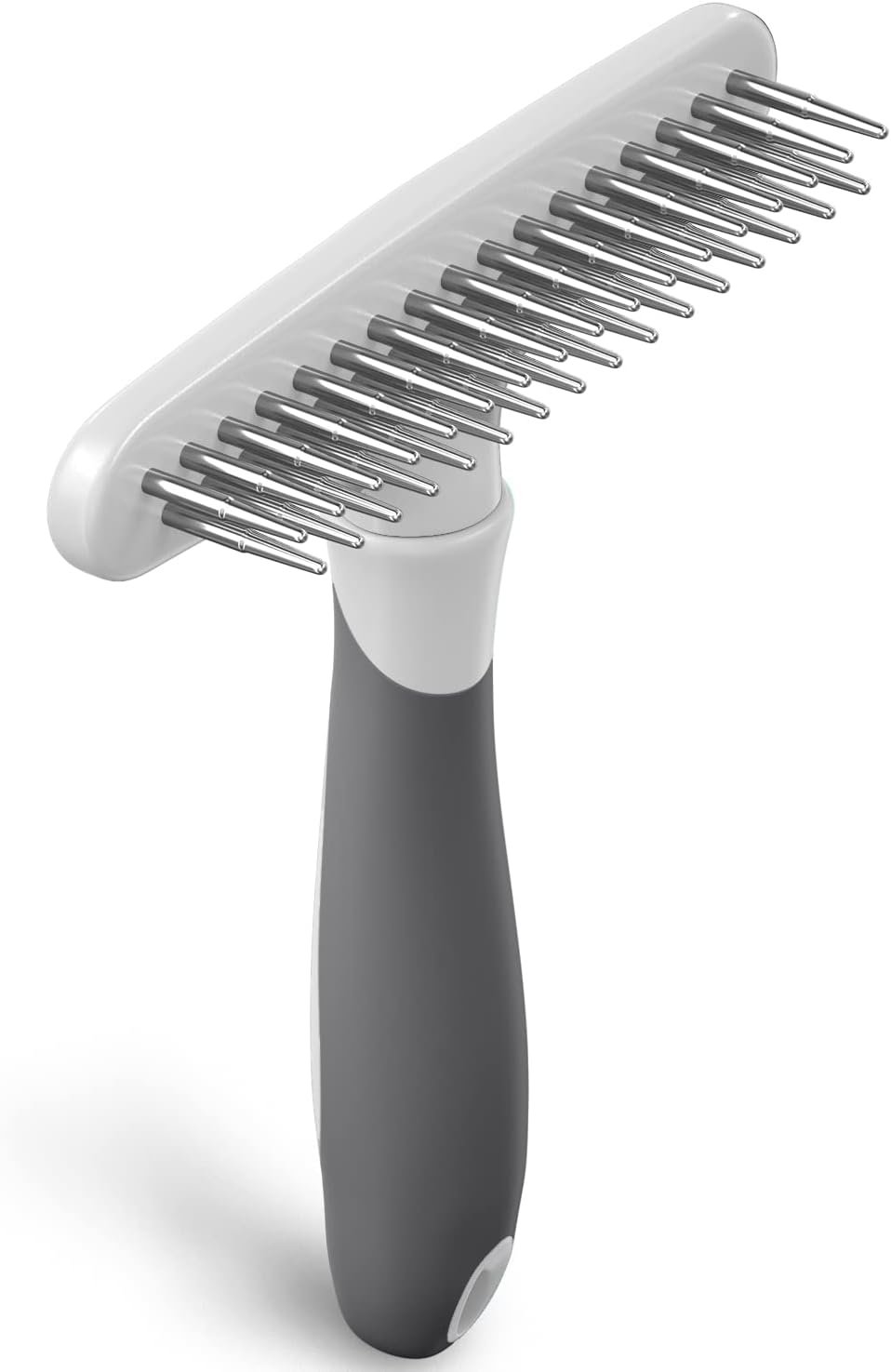 Dog rake deshedding dematting Brush Comb – Undercoat rake for Dogs, Cats, matted, Short,Long Hair Coats – Brush for Shedding, Double Row Stainless Steel pins – Reduce Shedding by 90% (White)