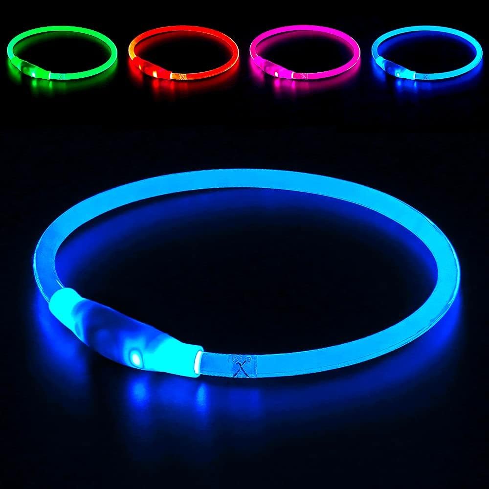 Light up Dog Collar, BSEEN USB Rechargeable Led Flash Dog Necklace