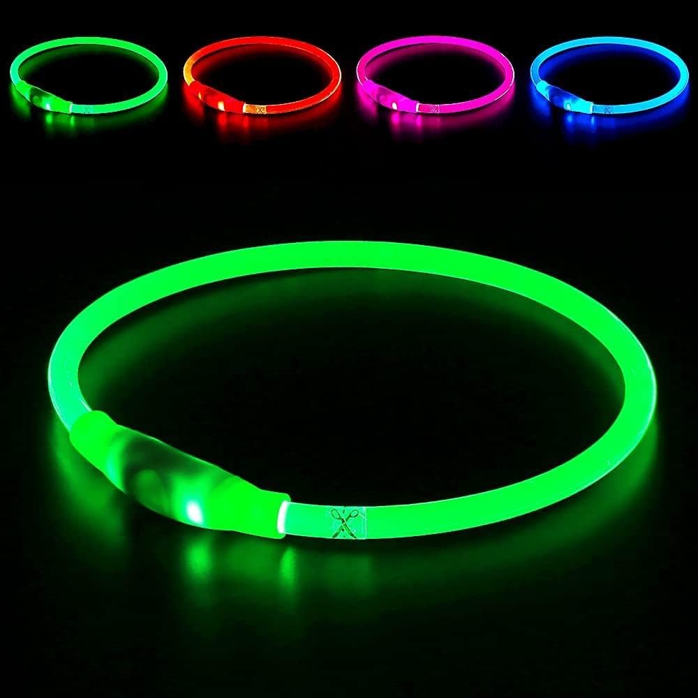 Led Dog Collar, BSEEN USB Rechargeable Flash Light up Dog Collar
