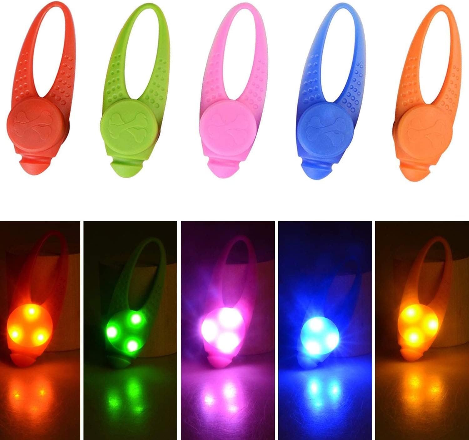 5-Pack LED Light Up Dog Collar Light, Waterproof Cat Pet Safety Lights