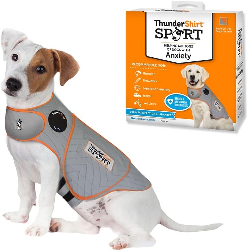 ThunderShirt for Dogs Calming Anxiety Vest, Small, Platinum Sport