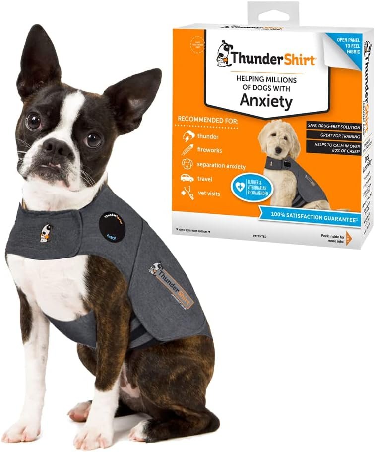 ThunderShirt for Dogs Calming Anxiety Vest, X Small, Heather Gray