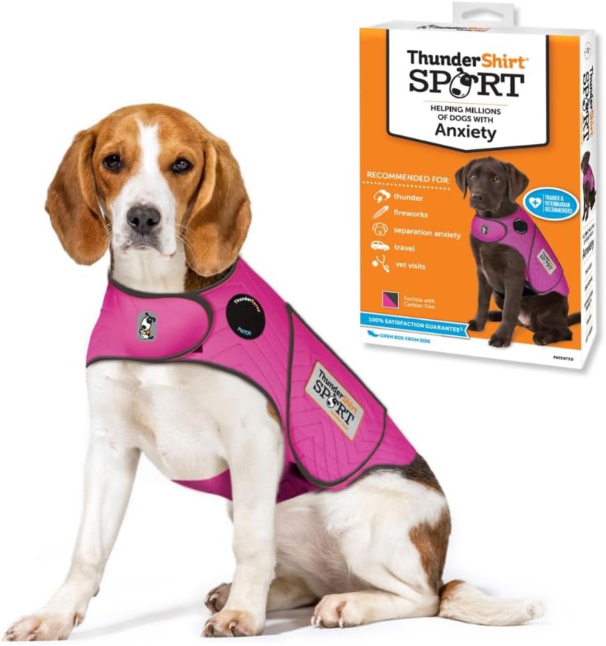 ThunderShirt for Dogs Calming Anxiety Vest, Medium, Fuchsia Sport