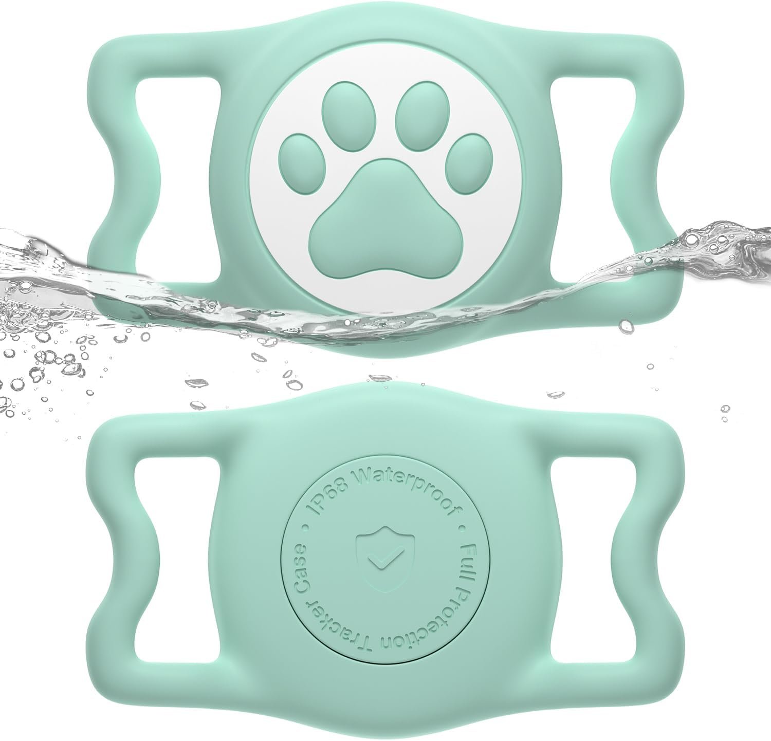 IP68 Waterproof Dog AirTag Holder for Dog Collar, Soft, Stretchy Silicone