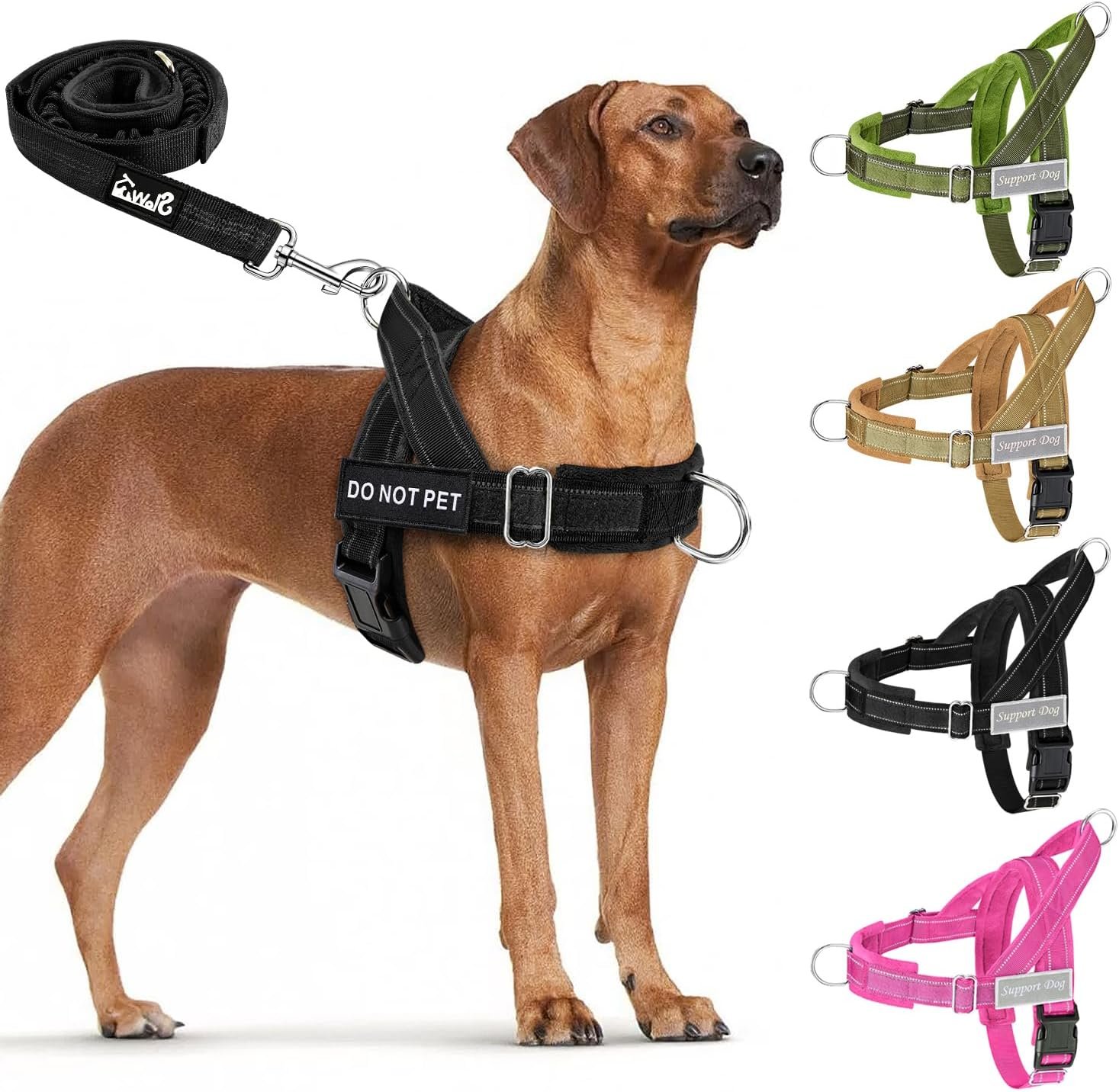 Lukovee No Pull Dog Harness and Leash Set, Soft Padded for Large Medium Dog