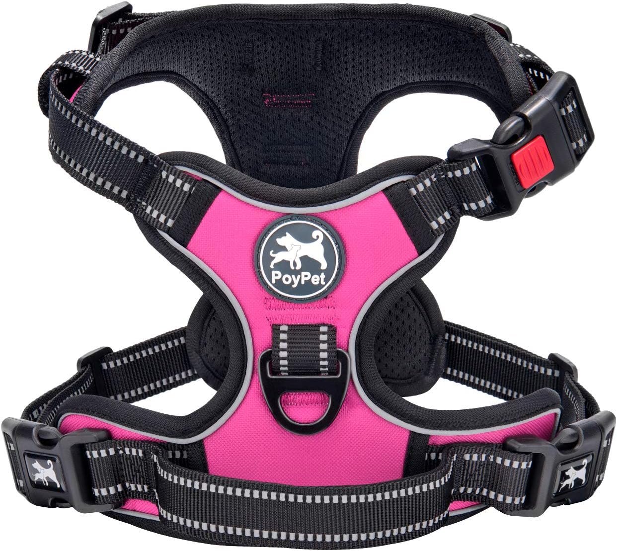 PoyPet No Pull Dog Harness Medium with Front Clip & Neck Release Buckle