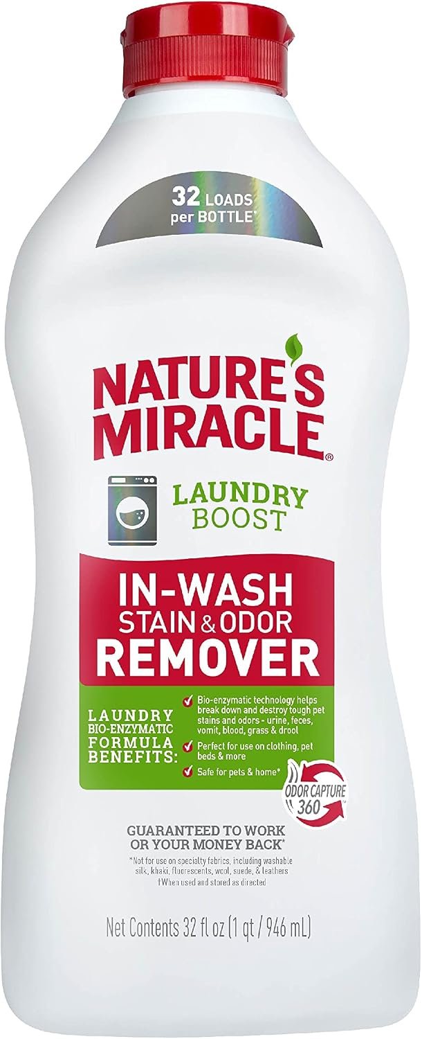Nature’s Miracle Laundry Boost In-Wash Pet Stain & Odor Remover, 32 oz