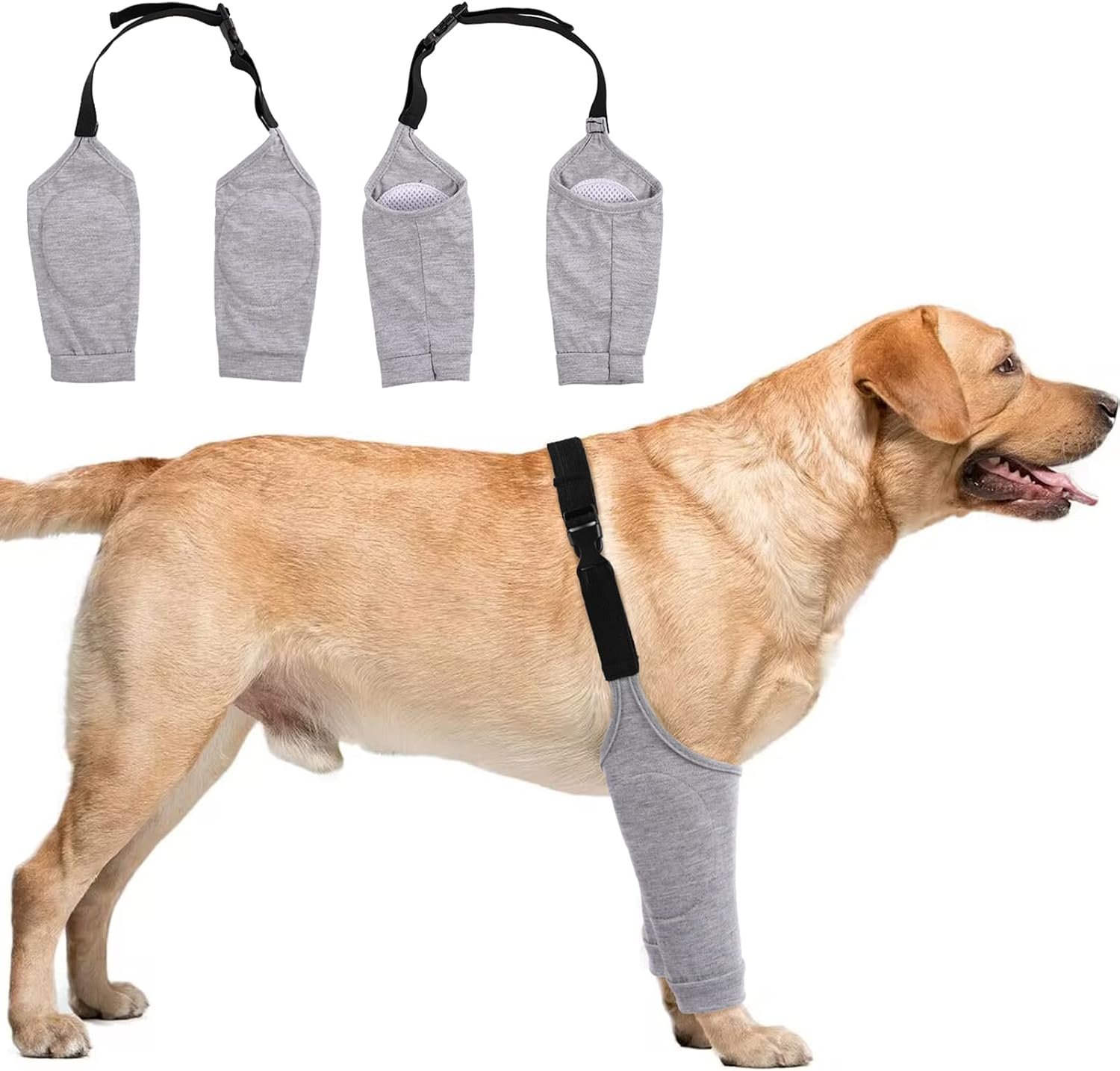 IDOMIK Dog Recovery Suit for Front Legs, Dog Recovery Sleeves,Grey,L
