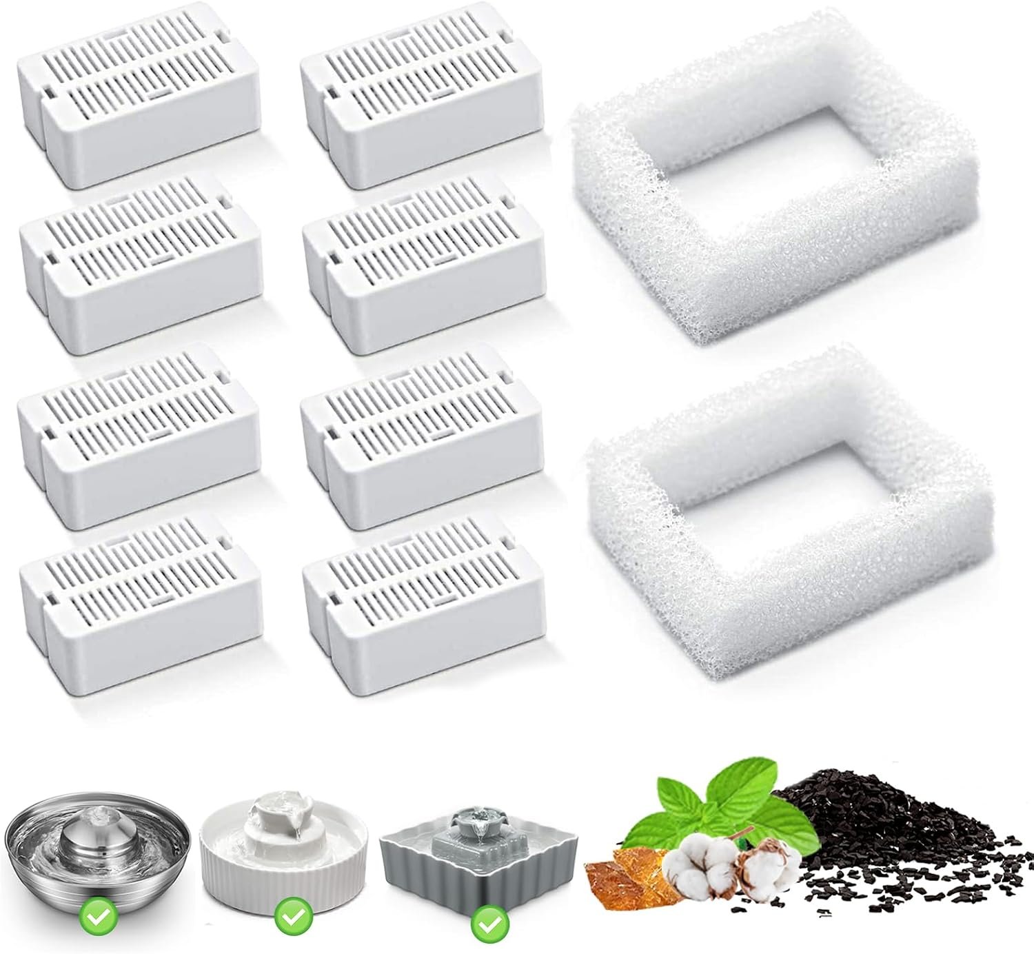 Cat Water Fountain Replacement Filter, Fit Ceramic Pet Water Fountain