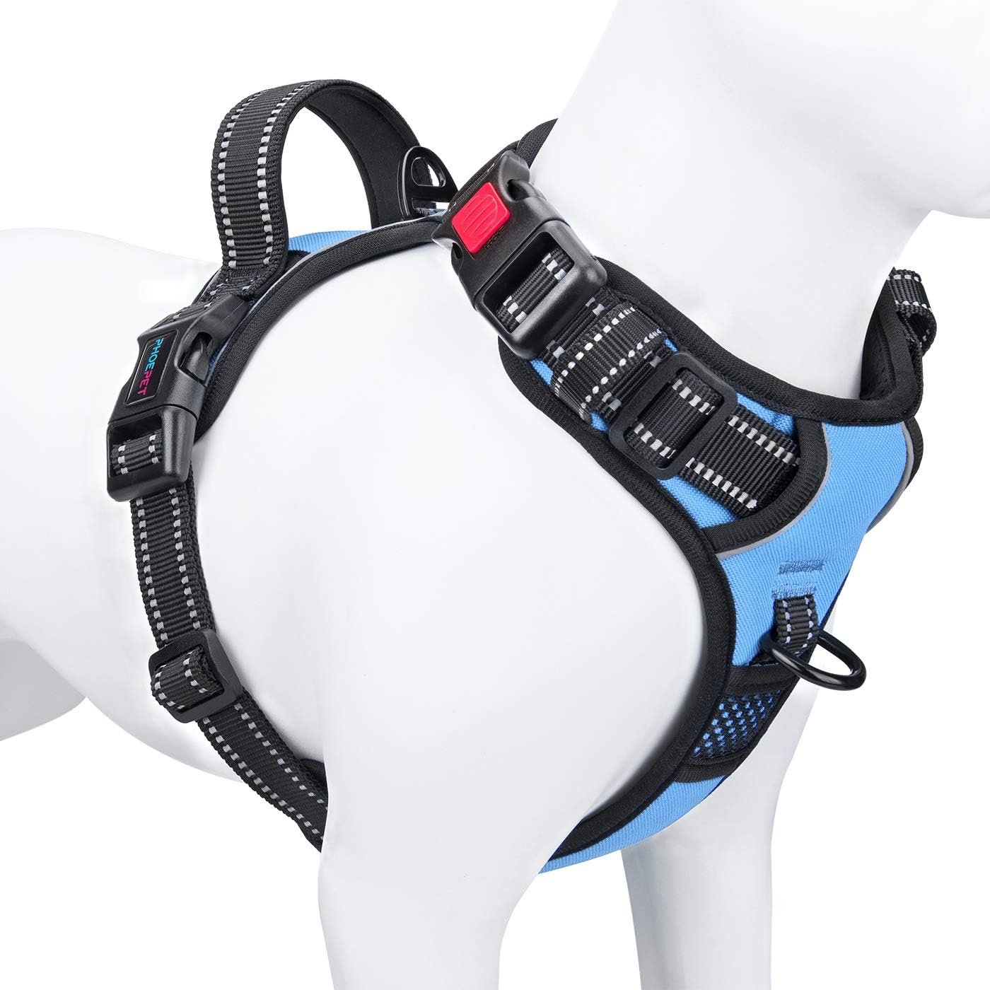 PHOEPET No Pull Dog Harness Reflective Adjustable Vest with Training Handle