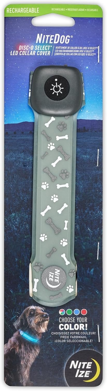 NiteDog Rechargeable LED Collar Cover, Disco, One Size