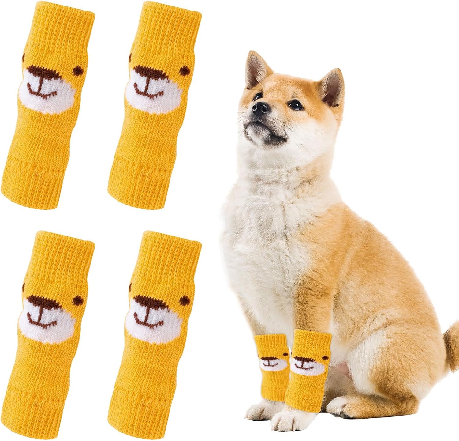 Elastic Knitted Warm Hock Covers, Dog Elbow Sleeve, Pet Elbow Protector for Small, Medium Dogs & Cats (Small,