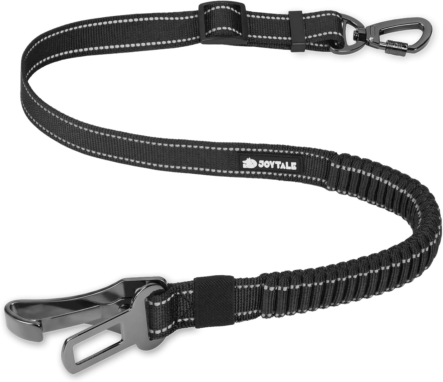 Joytale 3-in-1 Bungee Dog Seat Belt for Car, Medium and Large Dogs, Black