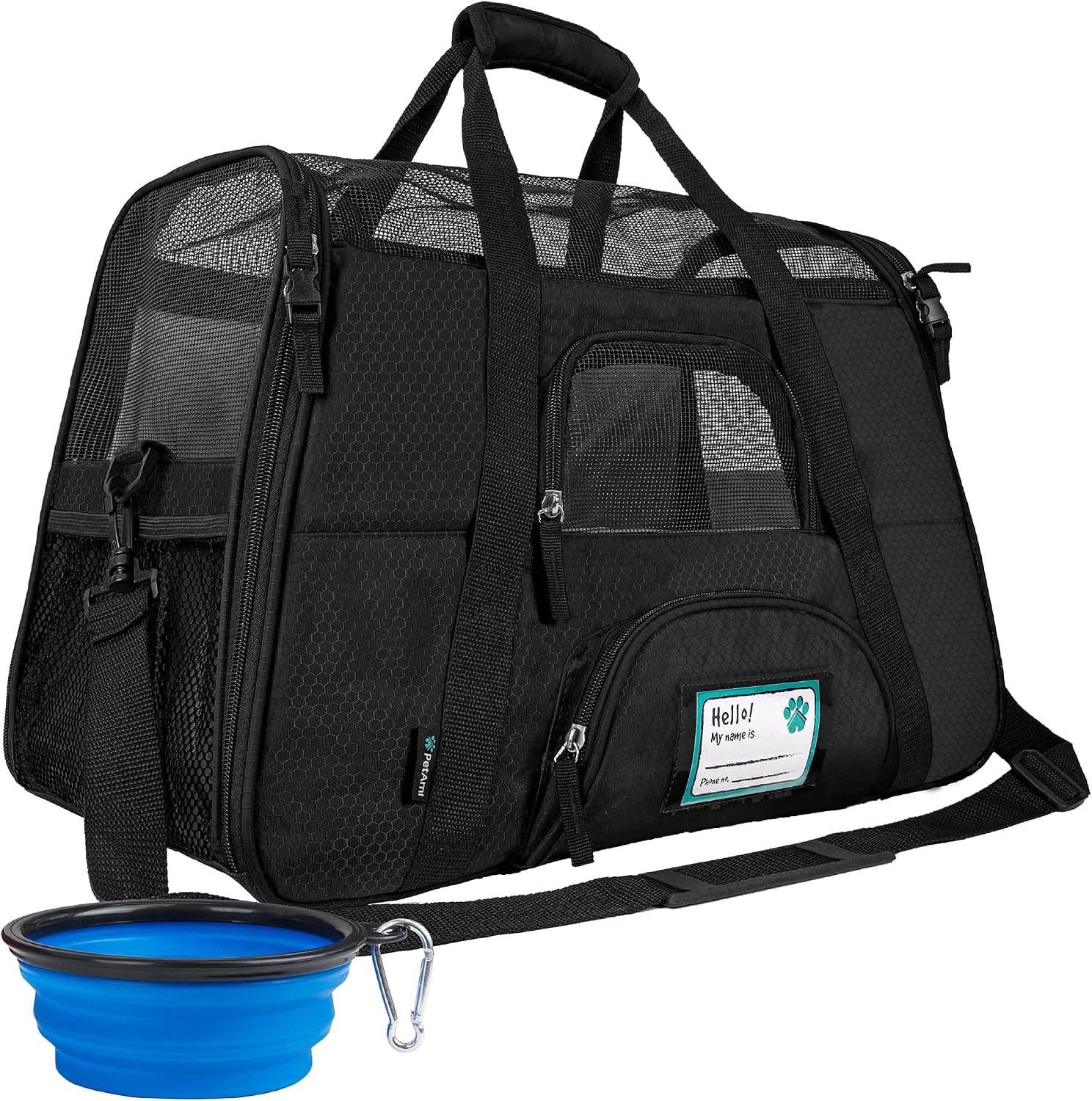 PetAmi Airline Approved Pet Carrier for Cats & Small Dogs, Small, Black