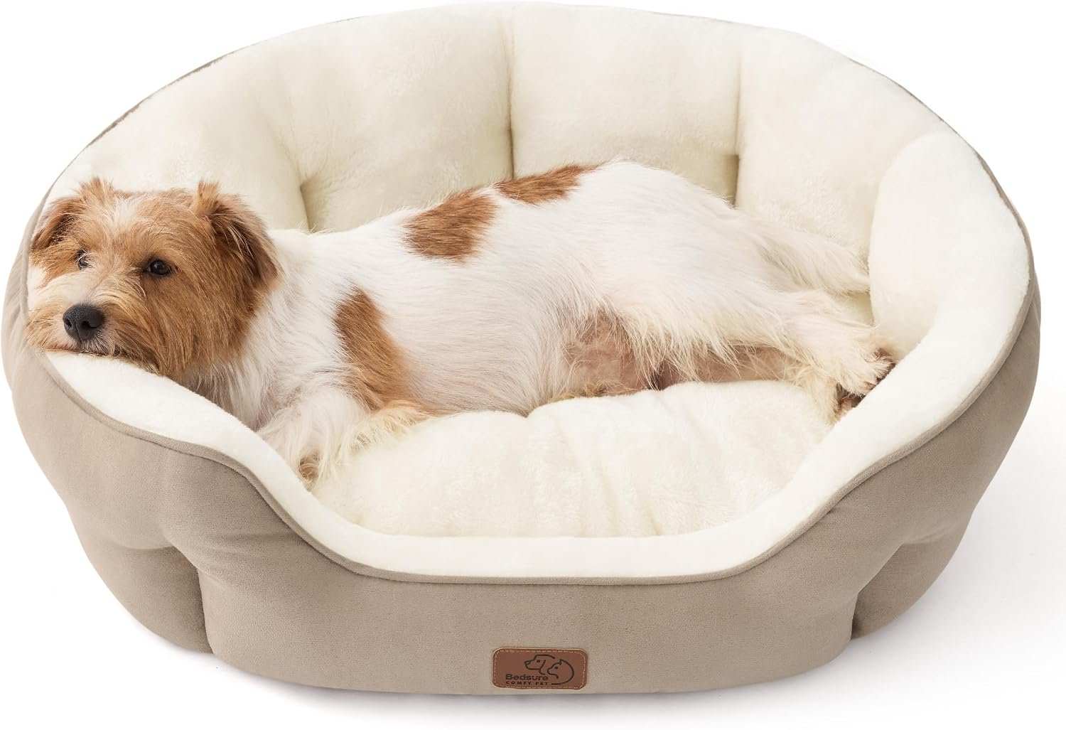 Bedsure Medium Dog Bed Washable,Large Cat Beds for Indoor Cats,28in Camel