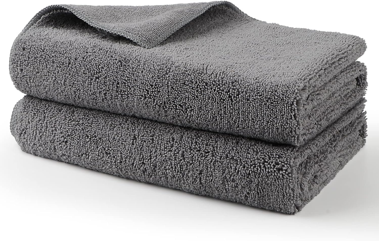 HOMEXCEL Professional Large Microfiber Car Drying Towels 2 Pack, Lint Free, Scratch Free, Highly Absorbent Drying Towel for Cars, SUVs, RVs, Trucks, and Boats,31″ x 24″,Grey
