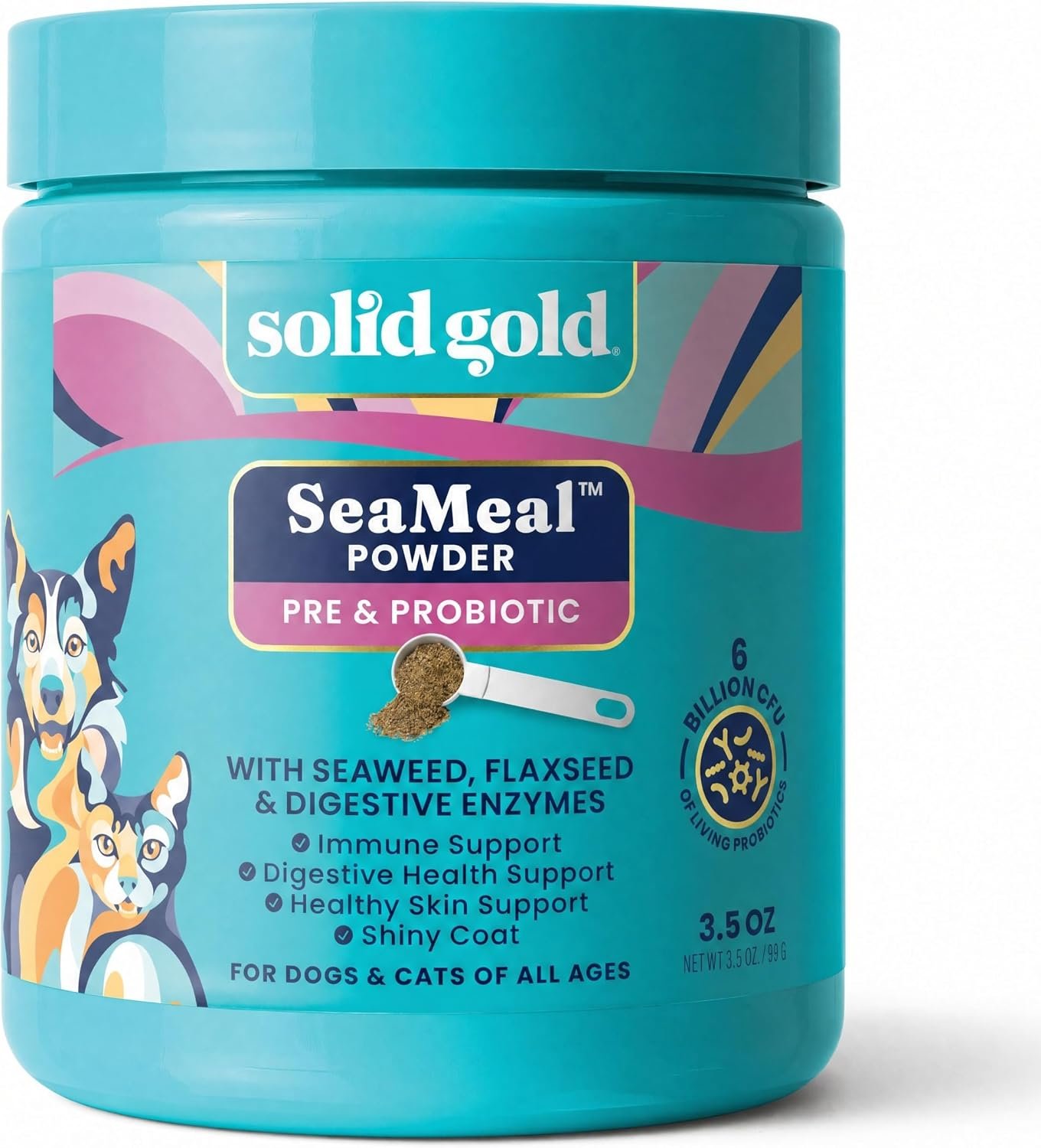 Solid Gold SeaMeal Dog & Cat Multivitamin & Probiotic Kelp Powder, 3.5oz