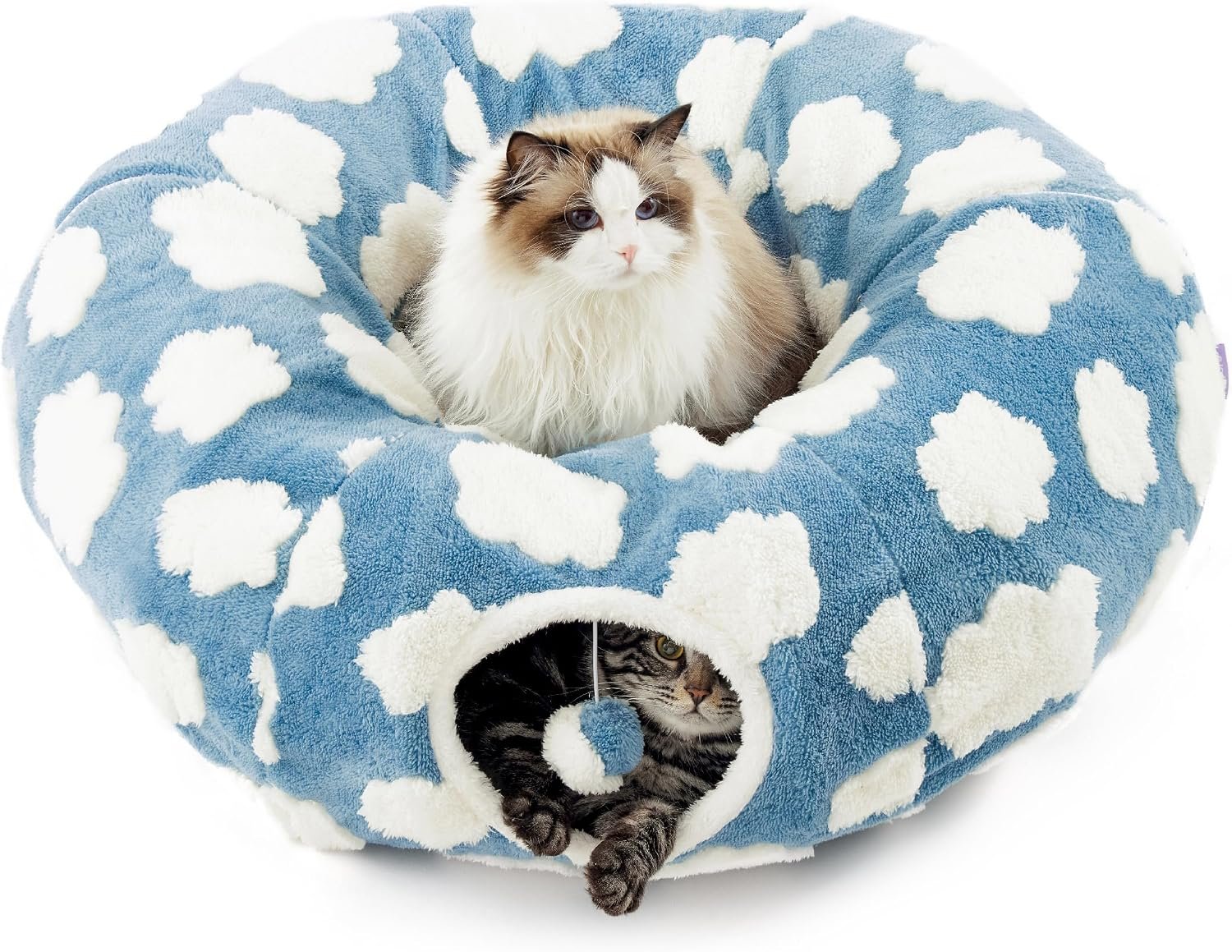 Lesure Donut Cute Jacquard Cat Tunnel Bed Kitten Toys for Puppy Bunny