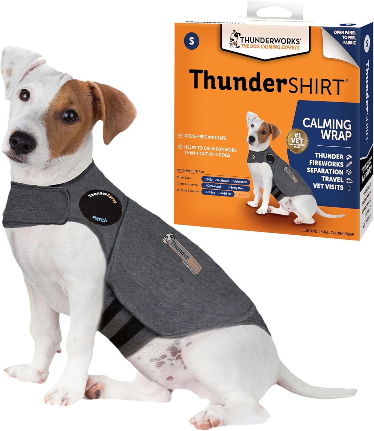 ThunderShirt for Dogs Calming Anxiety Vest, Small, Heather Gray