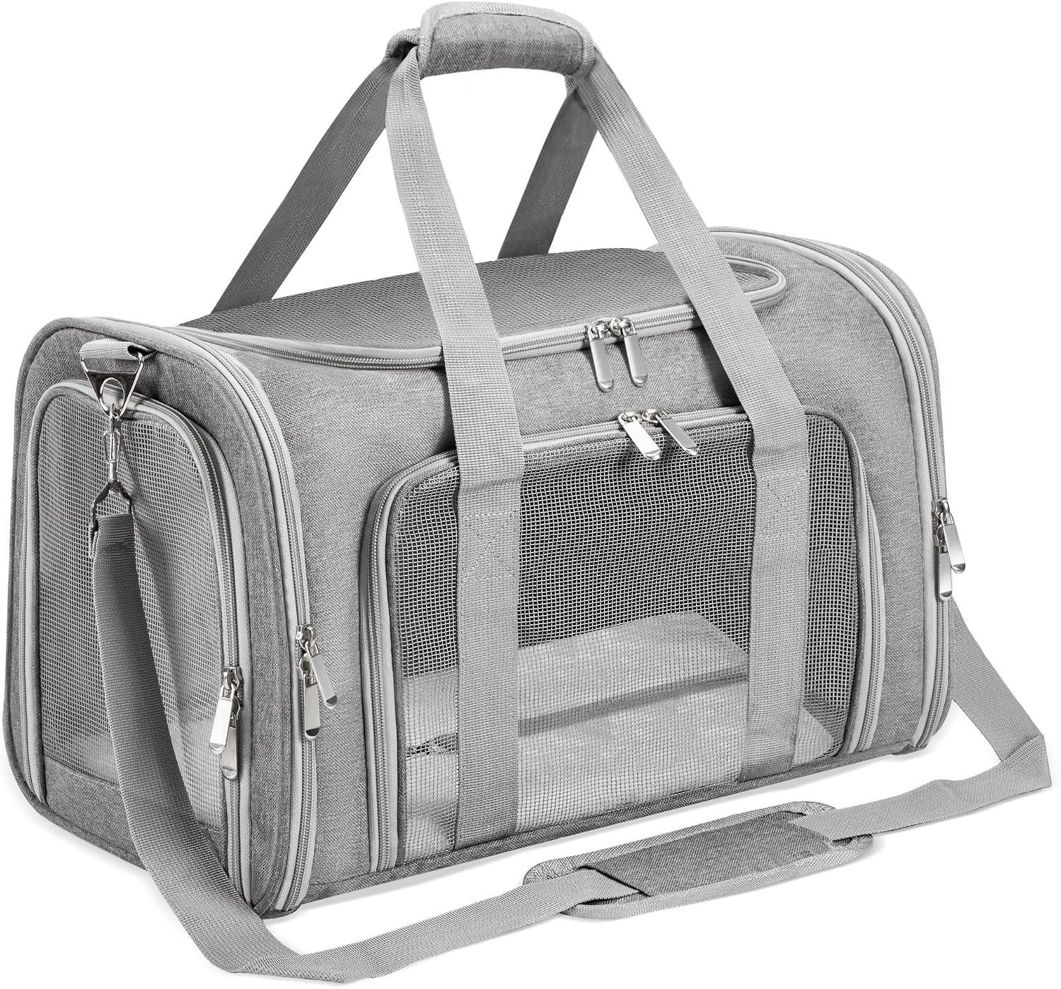 Soft-Sided Cat/Dog/Pet Carrier, Collapsible Pets Travel Carriers