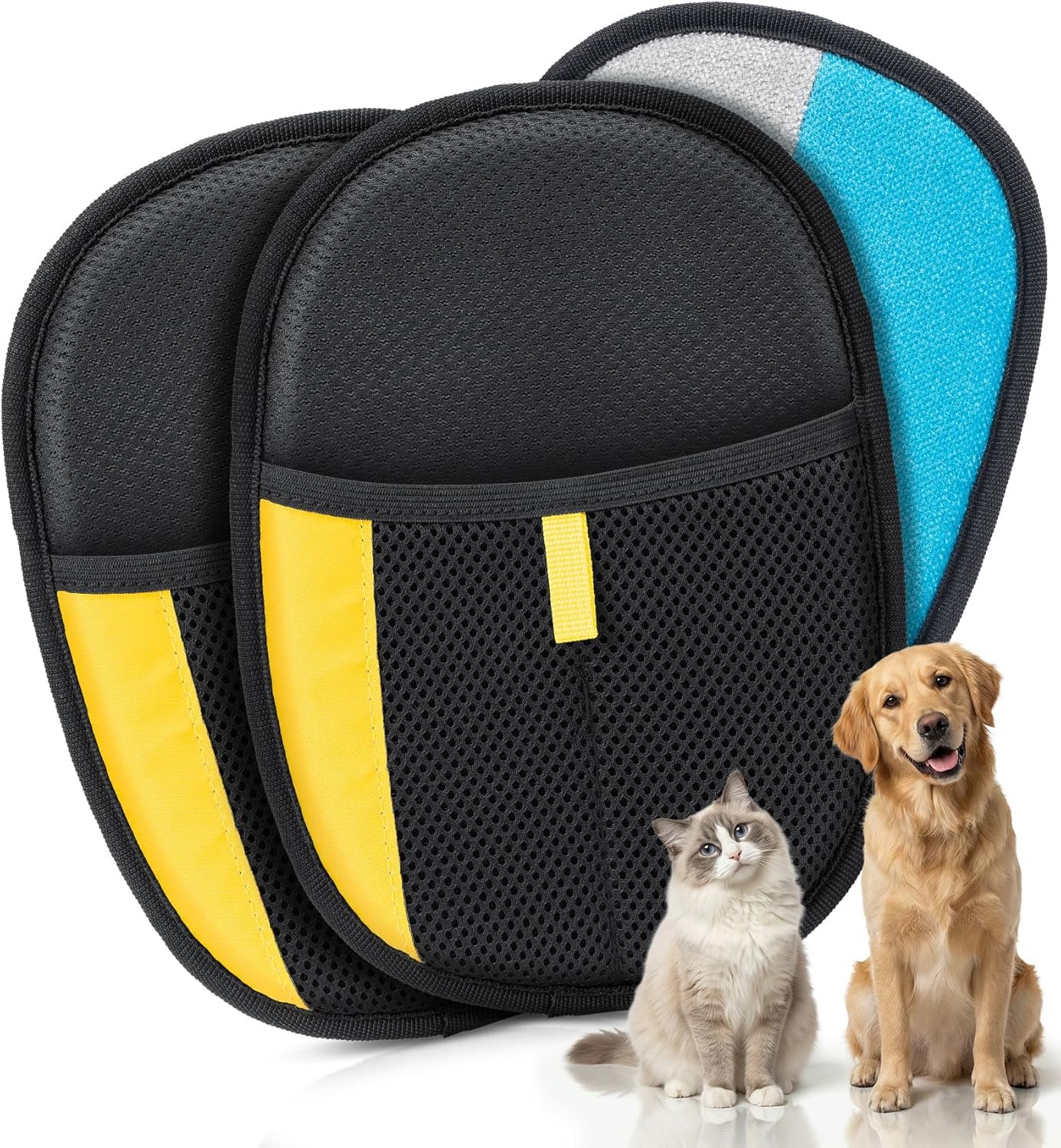 Pet Hair Removal Glove for Dogs & Cats – Upgraded Reusable Electrostatic Pet Hair Glove, Pet Hair Remover Tool for Laundry, Couch, Carpet & Car Seat, Gentle Grooming Mitt