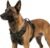 Adjustable Reflective Black No-Pull Dog Harness with 2 Leash Clips，Soft Padded Vest for Large Dog, Easy to Put on and Take Off,Black XL