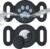 Waterproof Collar Holder Compatible with Airtag (2 Pack), Protective Anti-Lost Case for GPS Tracker, Silicone Collar Holder for Pets (Black/Black)