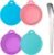 SLSON Pet Food Can Cover Universal Silicone Cat Dog Canned Food Lids with Spoon 1 Fit 3 Standard Size Can Tops (4)