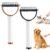 Pet Grooming Brush, Double Sided Dematting Comb for Cats＆Dogs, Undercoat Rake Pet Brush for Long Hair, Deshedding Grooming Tool, Gentle Matt Remover Detangler for Long Thick Haired Pets(Black+Brown)