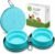 KALLAK Collapsible Dog Bowls for Travel, 2-in-1 Silicone Food and Water Set with Zipper Carrying Case, Portable Foldable Pet Bowls with Non-Slip Base and Carabiner, 35 oz Each