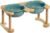 Ceramic Elevated Dog Bowls, Raised Pet Food and Water Bowl Set, Dark Green