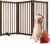 36″ H Freestanding Dog Gate, Solid Wood Foldable Pet Gate with Support Feet, Wooden Tall Dog Gate for Doorway, Stairs & Indoor Use, 60″ Wide Expandable Pet Fence, 3 Panels, Walnut