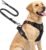 Joytale No Pull Dog Harness & Seat Belt, Easy On 3-Buckle, L, Black