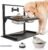 Grand Line Elevated Dog Bowls – 7 Height Adjustable, 10 Tilted Raised Stand With Spill Proof Mat, Two 1.5L Stainless Steel Food Water Bowls for Large Medium Small Dogs (15.4″ H)