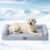 COZY KISS Cooling Dog Bed for Large Dogs, 42″ Orthopedic Pet Sofa