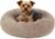 PetAmi Calming Donut Dog Bed, Washable Faux Fur, 23 Inch Small, Taupe