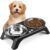 Elevated Dog Bowls for Small Dogs, 3” High Raised Dog Bowl Stand with Dual 5” Stainless Steel Bowls Non-Slip Pet Feeder for Puppy and Cats, Dishwasher Safe, Black