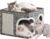 Cat Beds for Indoor Cats, Large Kitten Bed with Scratch Pad, Grey