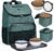 BAGLHER丨Dog Travel Bag, Airline Approved Pet Supplies Backpack, Dog Travel Backpack Accessories Set with 2 Silicone Collapsible Bowls and 2 Food Baskets. Green
