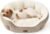 Bedsure Medium Dog Bed Washable,Large Cat Beds for Indoor Cats,28in Camel