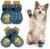 4 Pack Cute Paw Print Non-Slip Dogs Socks for Outdoor Protection, Dark Blue Breathable Pet Grip Socks & Anti-Skid Sillicone for Outdoor Anti-Slip, Puppy Booties for Indoor Hardwood Floors, M Size