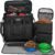 LARIPOP Dog Travel Bag Airline Friendly for Small Medium Large Dogs, Pet Travel Organizer with Collapsible Bowls Food Containers Mat, Waterproof Portable Tote for Dog Outdoor Travel