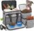 6 Set Dog Travel Bag, Large Pet Travel Kit for Supplies, Grey
