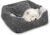 GASUR Dog Beds for Small Dogs with Cover Cave, Cat Beds for Indoor Cats, Rectangle Hooded Dog Puppy Bed with Blanket, Cozy Anti-Anxiety, Anti-Slip Bottom and Machine Washable (20″, Grey)