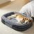 Bedsure 360°Oval Bolster Orthopedic Dog Beds Large Sized Dog,35″ Grey