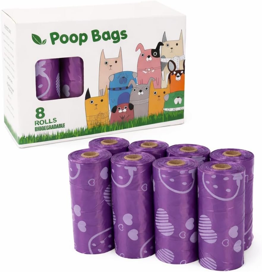BPI Certified Compostable Dog Poop Bags 120 Count, Extra Thick Leak-Proof Pet Waste Bags, ASTM D6400 Biodegradable, 9 x 13 Inches for Small & Large Dogs