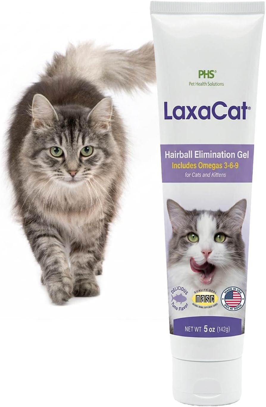 Hairball Gel for Cats – Gentle Hairball Remedy & Feline Digestive Support-Cat Hairball Paste for Constipation Relief, Hairball Control & Furball Treatment-Malt-Flavored Cat Laxative Gel, 5 oz