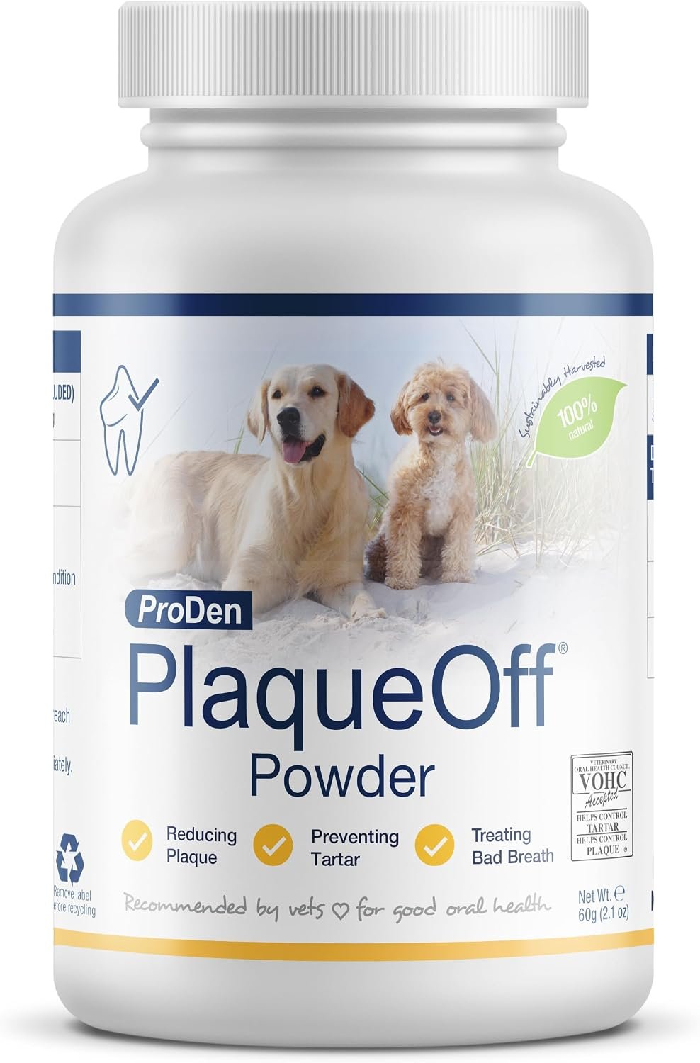 ProDen PlaqueOff Powder for Dogs – Dog Tartar and Plaque Remover – 60g