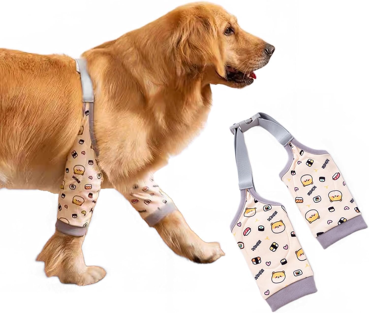 MANON ROSA Dog Elbow Pads – Knee Wrap Front Leg Sleeves for Large Dogs, Wound Protection & Anti-Licking Brace for Injured Legs or Joints (Sleeve Length 11.4in, Suit. Wt 66-80lbs, X-Large, Yellow)